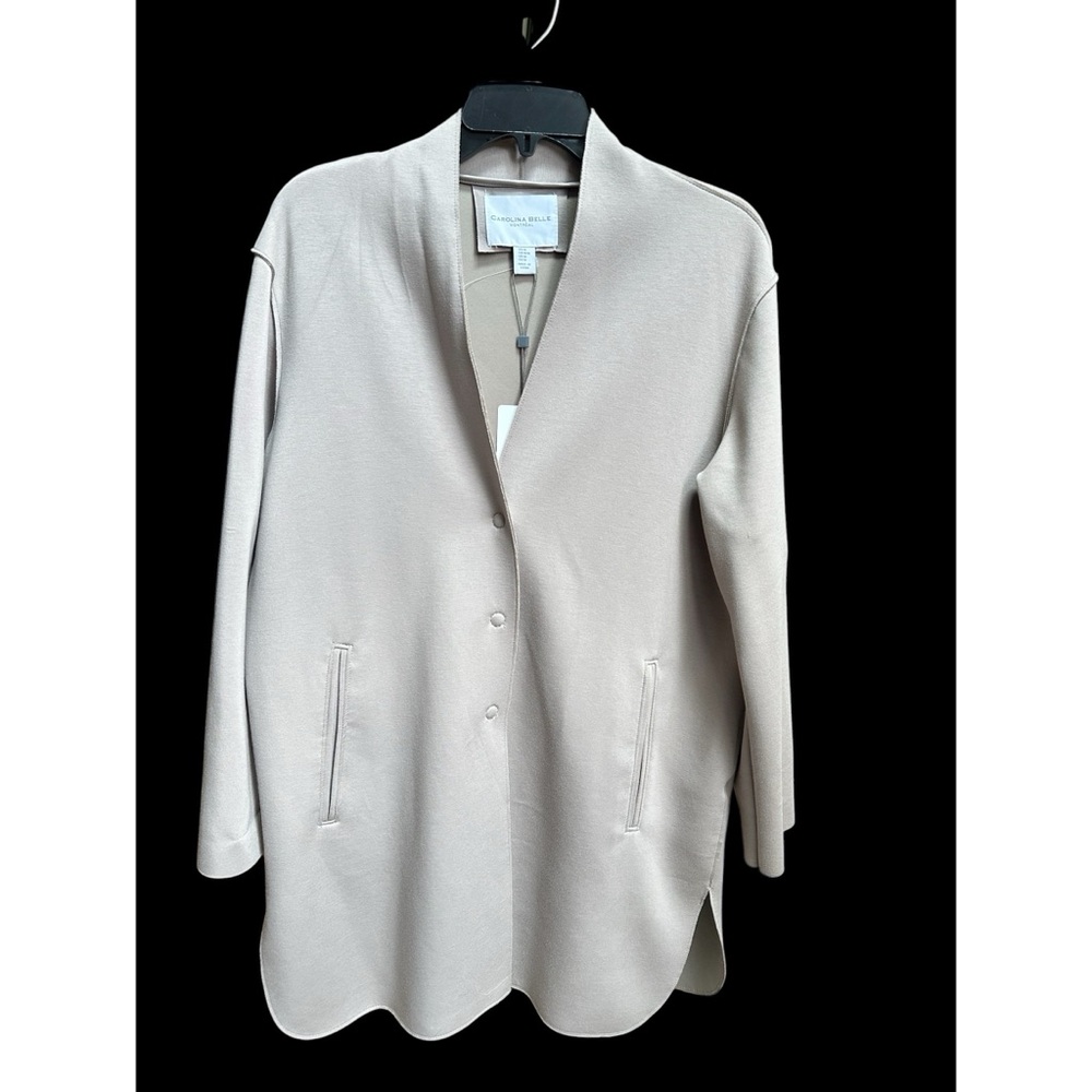 Carolina Belle Taupe Women's Snap Buttons Overcoat, NWT, M